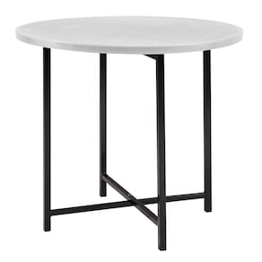 Mesa de Jantar Redonda 74,3x86cm Dobrável Pop Preto/Branco