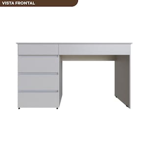 Escrivaninha Paris com 5 Gavetas Kitcubos Cinza