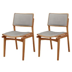 Conjunto com 2 Cadeiras em Madeira Eloa Luna / Imbuia Natural