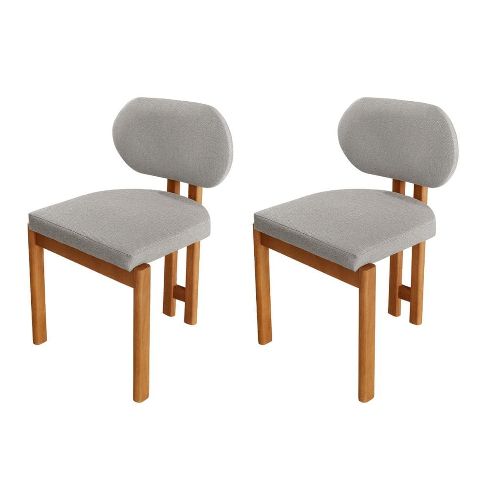 Conjunto com 2 Cadeiras em Madeira Tokyo Luna / Imbuia Natural