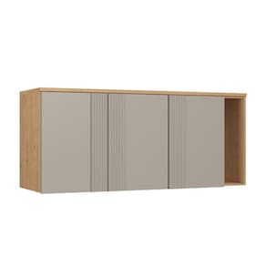 Módulo Guarda-roupa Aéreo 3 Portas Queen Elegance Angelin / Níquel Canelado