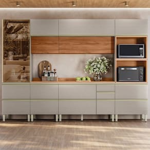 Cozinha Completa 6 Peças 100% Mdf Proença Nogueira / Nude Prime