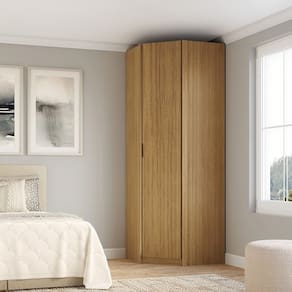Módulo Guarda-roupa 1 Porta Canto 45 Clean Altezza Freijó