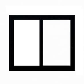 Janela Correr 2 Folhas Vidro 150cm x 100cm Vidro de Segurança 6cm Fábrica do Alumínio Preto
