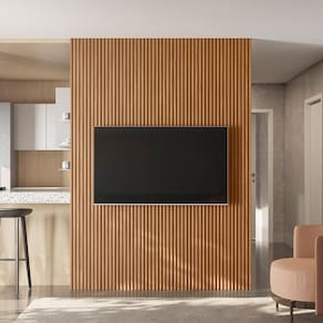 Painel para Tv 75 Polegadas Ripado Modular Marrom Fosco
