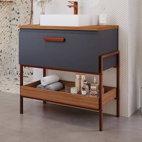 Gabinete para Banheiro com Cuba Hana Espresso Móveis Titanium