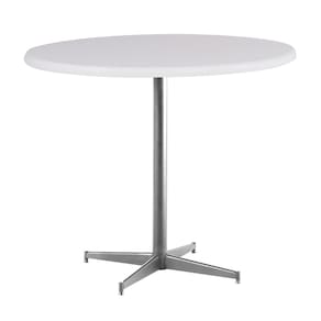 Mesa de Jantar Redonda 75,5x90cm Casual Cromado/Branco