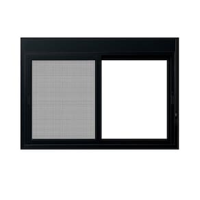 Janela Persiana com Tela Mosquiteira 120cm x 120cm Vidro de Segurança 6cm Fábrica do Alumínio Preto