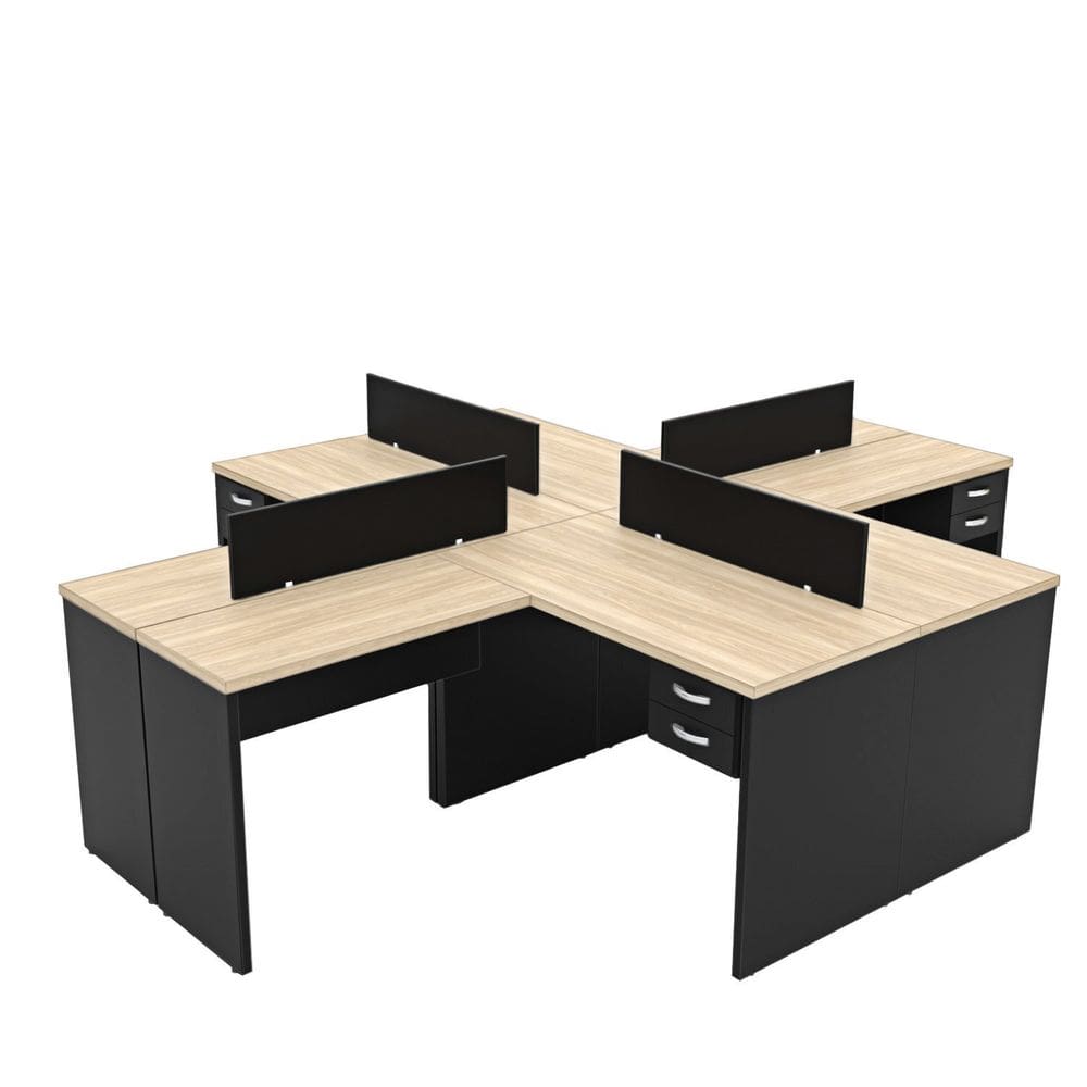 Escrivaninha para Escritório em L Office Dubai/Preto