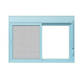 Janela Persiana com Tela Mosquiteira 120cm x 120cm Vidro de Segurança 6cm Fábrica do Alumínio Branco