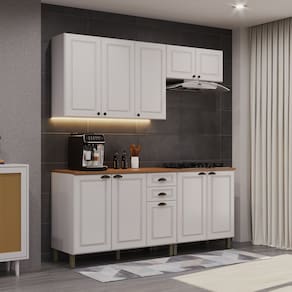 Cozinha Completa 4 Peças com Tampo Paris Branco