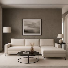 Sofá 3 Lugares com Chaise Direito Loft Areia