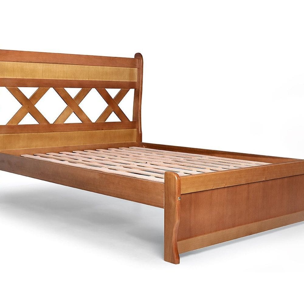 Cama X 140 em Madeira Maciça 120cm X 146cm Mogno / Mel