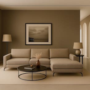Sofá 3 Lugares com Chaise Direito Loft Cinza / Marrom