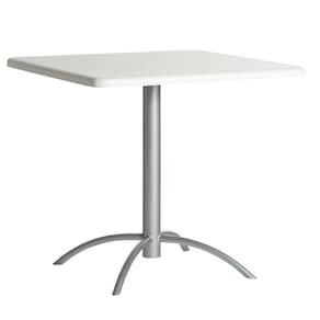 Mesa de Jantar Quadrada 75,5x79cm Casual Cromado/Branco