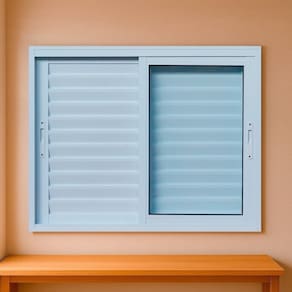 Janela Veneziana 3 Folhas Vidro Segurança 6cm 150x120cm Fábrica do Alumínio Branco