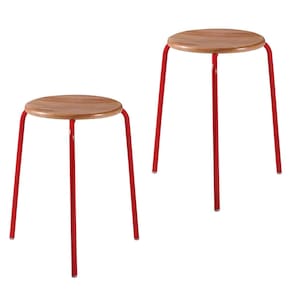 Conjunto 2 Banquetas para Sala de Jantar Cumbuca Vermelho