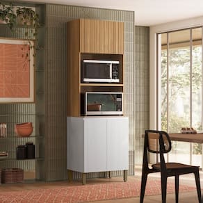 Paneleiro Duplo Forno para Cozinha 3 Portas Art Freijó / Ártico