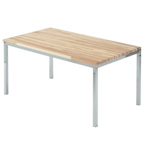 Mesa de Jantar Retangular 140x75cm Smart Cromado/Marrom