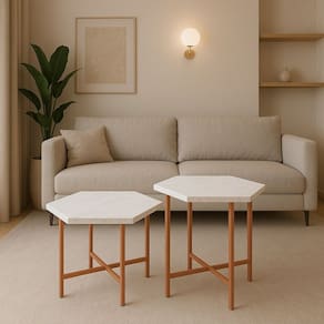 Conjunto Mesa Lateral 54cm X 53,5cm Idea Volakas