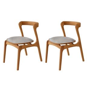 Conjunto com 2 Cadeiras em Madeira Celeste Luna / Imbuia Natural