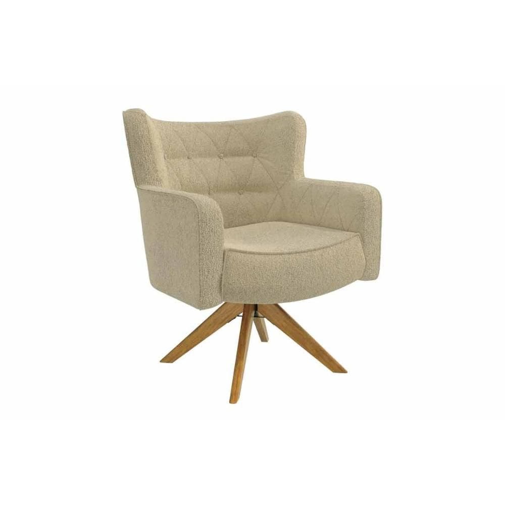 Poltrona Decorativa p/ Sala Olga 1P001CA 1 Un Carvalho/Boucle Bege - Kappesberg