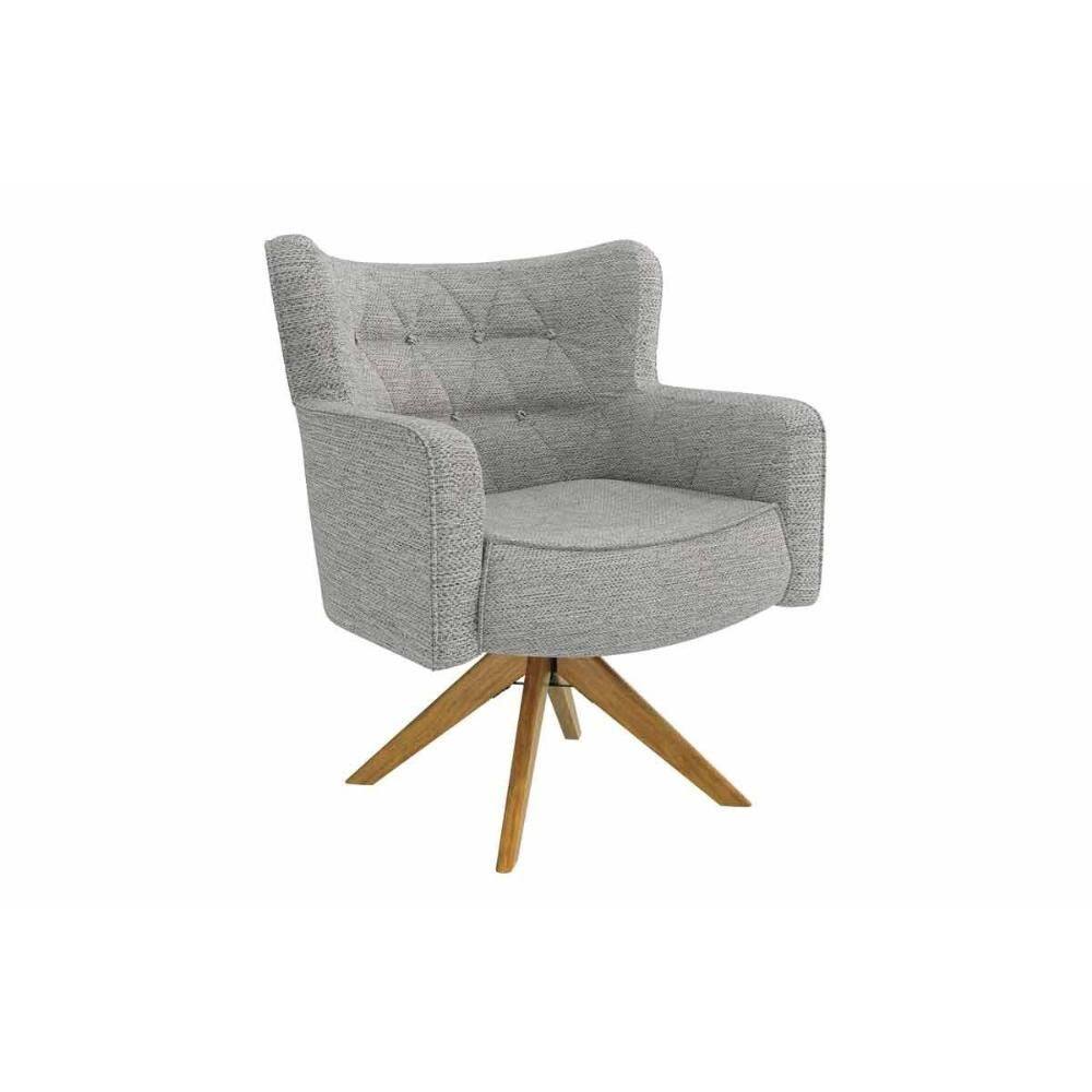 Poltrona Decorativa p/ Sala Olga 1P001CA 1 Un Carvalho/Boucle Cinza - Kappesberg