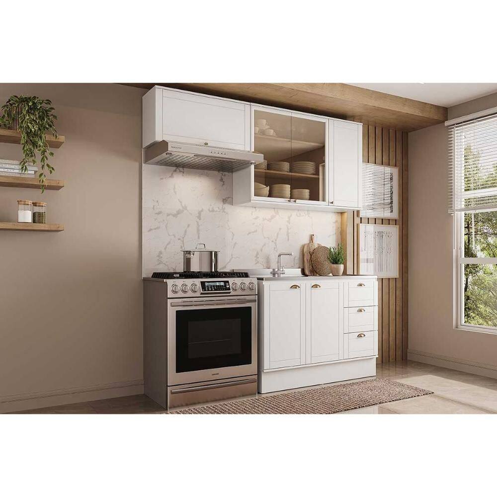 Cozinha Completa Bella 3 Peças (2Aéreos+1Balcão) C3P25 Branco - Carraro