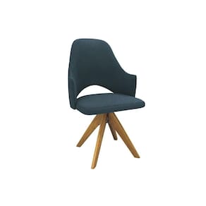 Poltrona Decorativa p/ Sala Siena 1P002CA 1 Un Carvalho/Suede Azul - Kappesberg
