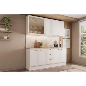 Cozinha Completa Bella 4 Peças (2Aéreos+2Balcões) C4P168 Branco - Carraro