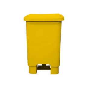 Lixeira Plástica Retangular Com Pedal 25 Litros - Amarelo