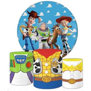 Painel Redondo E Capas 3D Sublimado Toy Story Fkpc-172