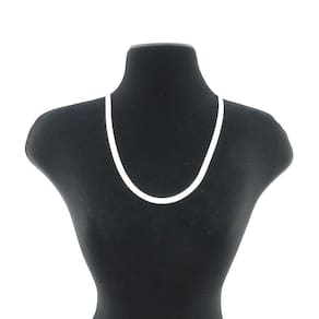 Corrente Feminina 40/45Cm 4Mm Largura Folheada Prata Cr583
