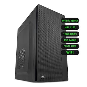 Cpu Intel Core I3 Quarta Geração Placa Mãe H81 Memória Ram 16gb Ddr3 Ssd 240gb Wifi Fonte 230w Bivolt