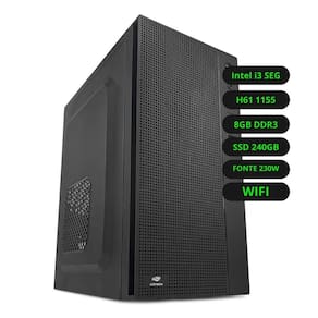 Cpu Intel Core I3 Segunda Geração Placa Mãe H61 Memória Ram 8gb Ddr3 Ssd 240gb Wifi Fonte 230w Bivolt