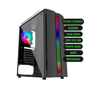 Cpu Gamer Amd Ryzen 5600gt 16gb Ddr4 Ssd 512gb Fonte 500w Bivolt Windows