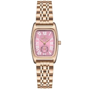 Relógio Feminino Vintage Pulseira Em Aço Mostrador Elegante Casual à Prova D´agua Rosa Dourado