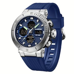 Relógio De Pulso Esportivo Masculino De Moda Com Display Duplo, Alarme Azul