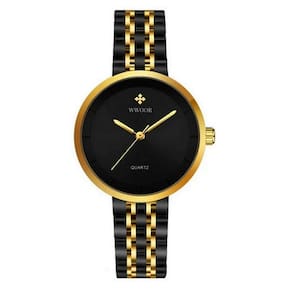 Relógio Feminino De Quartzo Minimalista Pulseira De Aço Inoxidável A Prova D´agua Preto