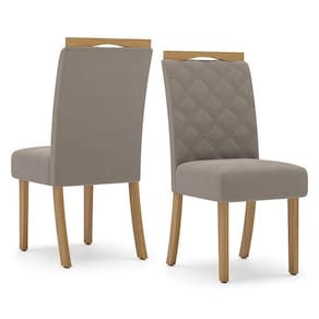 Cadeira para Mesa de Jantar Belle Kit 02 Peças Nature Marrom Amêndoa - Henn