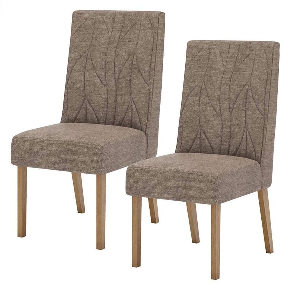Cadeira para Mesa de Jantar Eloá Kit 2 Peças Nature Cacao - Henn