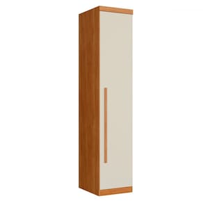 Guarda-Roupa Solteiro Facinium 1 Porta 4 Prateleiras Cinamomo/Off Arenas - Pnr Móveis