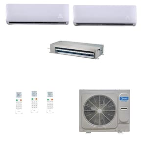 Ar Condicionado Split Inverter Midea 28000 BTUs (2x 9000 Hi Wall + 1x 15000 Duto) Quente/Frio - 220V