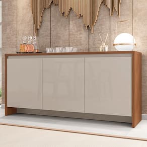 Balcão Buffet Laos 3 Portas 1 Gaveta Cedro/Off White - Pnr Móveis