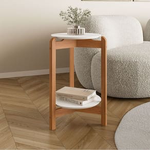 Mesa de Canto Manchester Branco/Cedro - Pnr Móveis