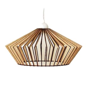 Luminária Teto Tipo Pendente Dejavu Em Mdf - Completa - Cor:mdf Cru