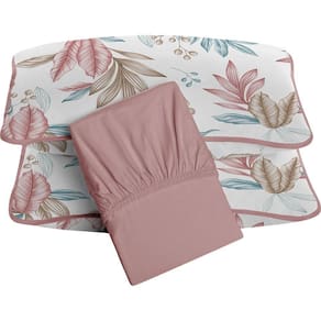 Jogo De Cama Tecebem King Malha 100% Algodão Yara 3 Peças Premium Rose