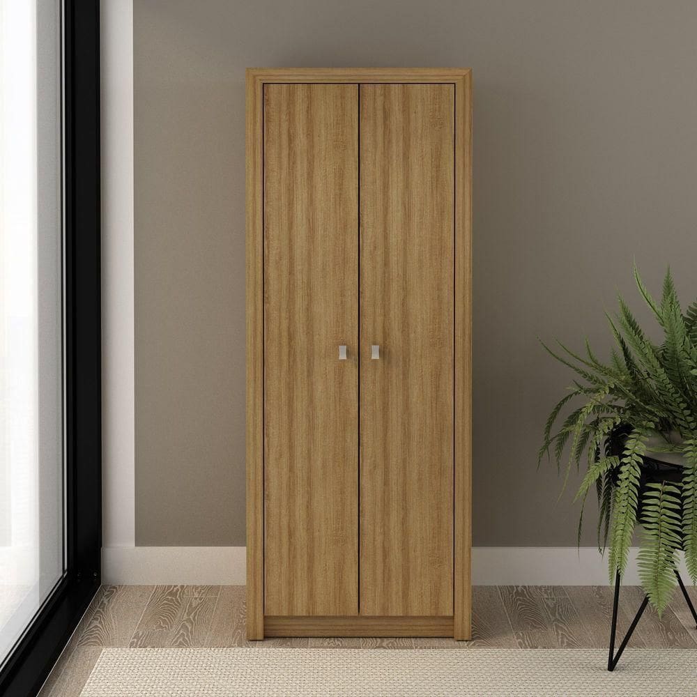 Armário Para Escritório 171,5x60cm Com 2 Portas E 5 Prateleiras Amêndoa
