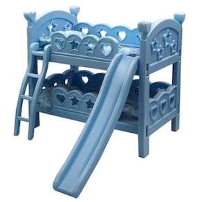Mini Berço De Brinquedo Infantil Com Escorregador Azul