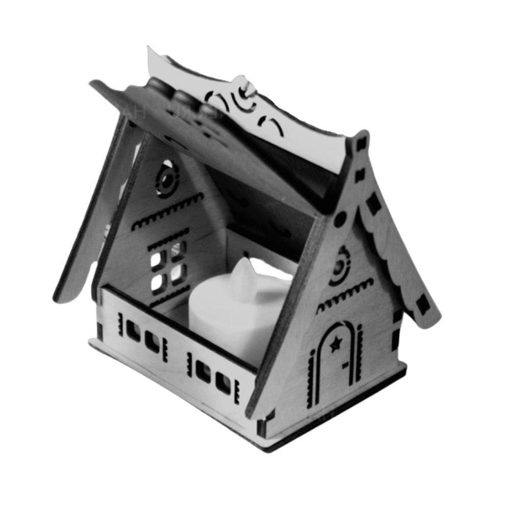 Castiçal Casa Com Vela Eletrônica - Preto